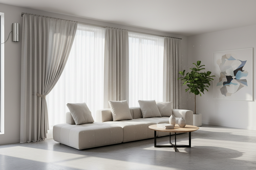 Smart Curtains in Modern Living Room
